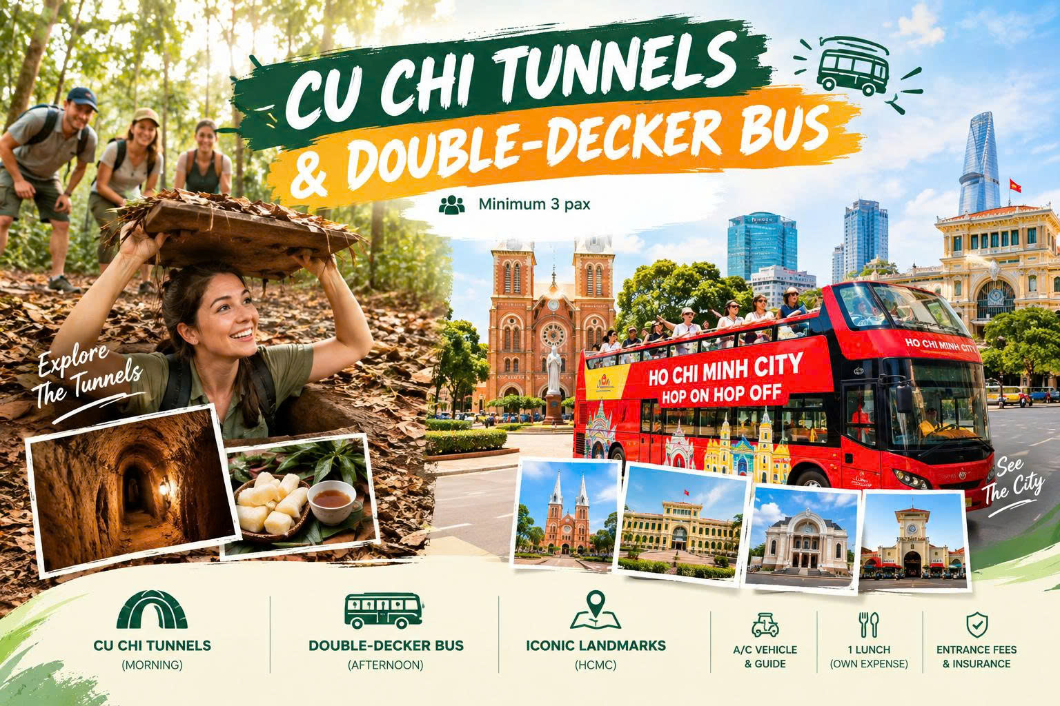 CU CHI TUNNELS & DOUBLE-DECKER BUS