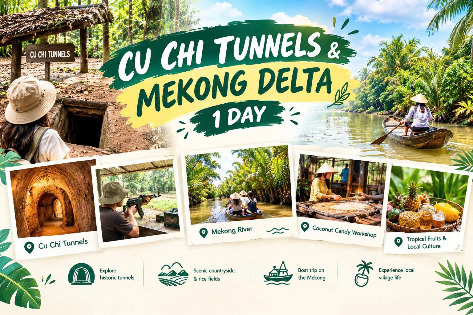CU CHI TUNNELS & MEKONG DELTA 1 DAY