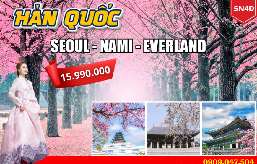 HÀN QUỐC HOA ANH ĐÀO: SEOUL – NAMI – EVERLAND (5N4Đ)